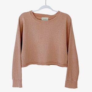 Aliya Wanek Crew Neck Long Sleeve Shirt | Women's Size Small | Dusty Pink